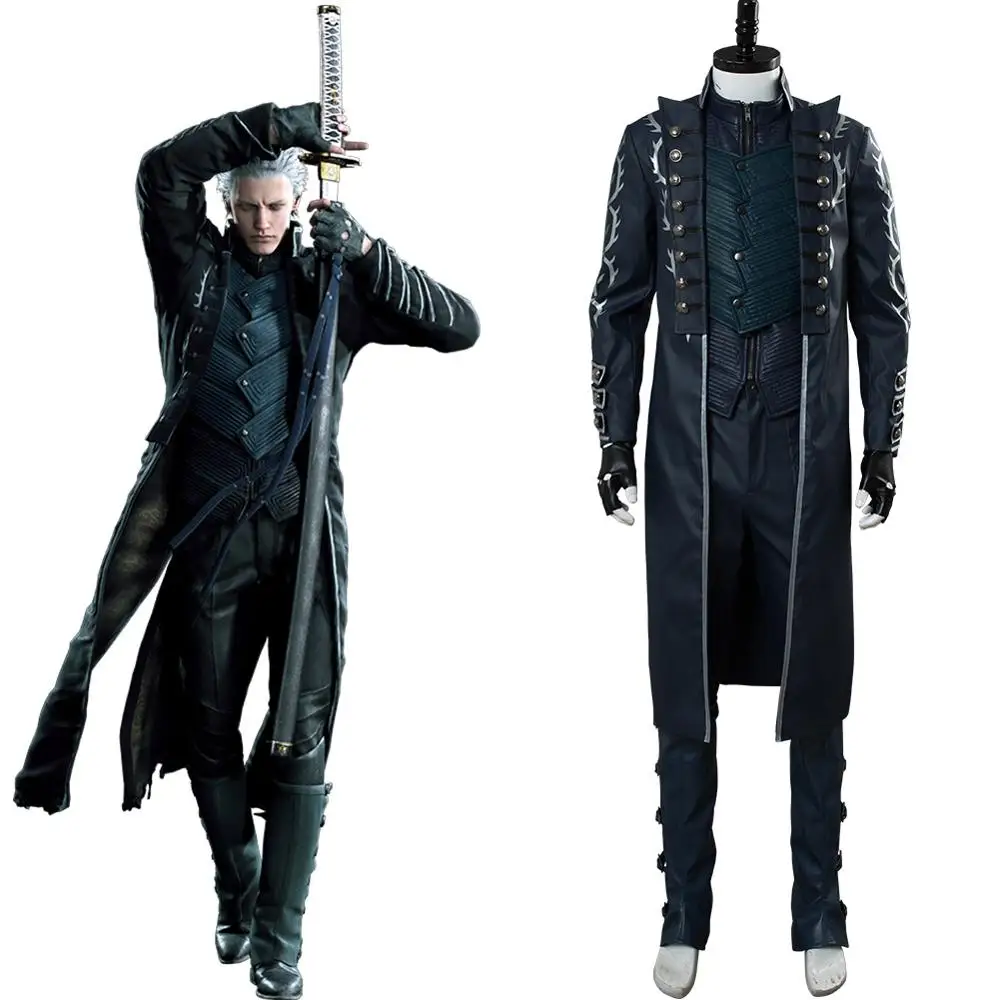 Быстрая доставка игра DMC 5 Вергилий карнавальный костюм Vergil куртка одежда на