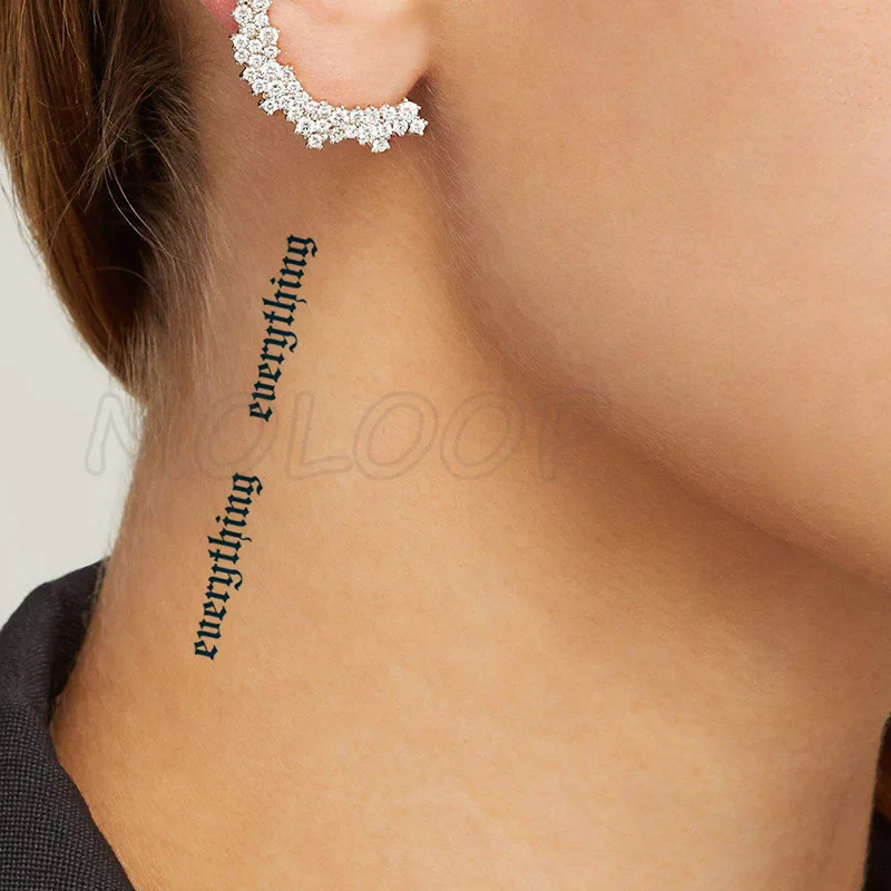 Водостойкие временные тату-наклейки на шею сексуальные тату буква маленькие