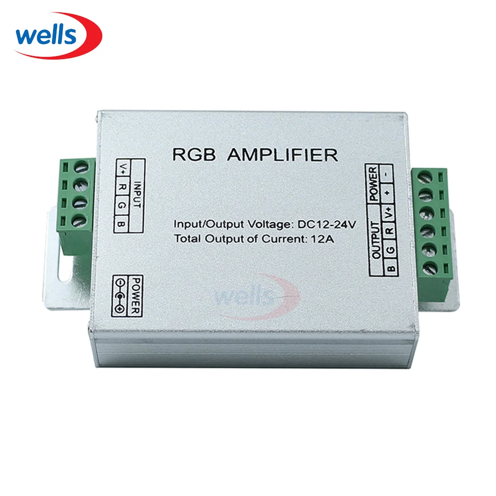 DC12 24V 12A репитер Алюминиевый Чехол управления Лер усилитель сигнала RGB управление