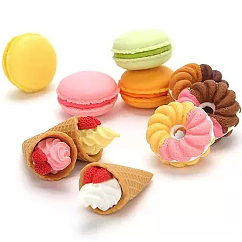 

Ice Cream Circle Macaron Shape Eraser Cute Dessert Erasers Student Stationery School Office Supplies Kids Sweet Gift Reward