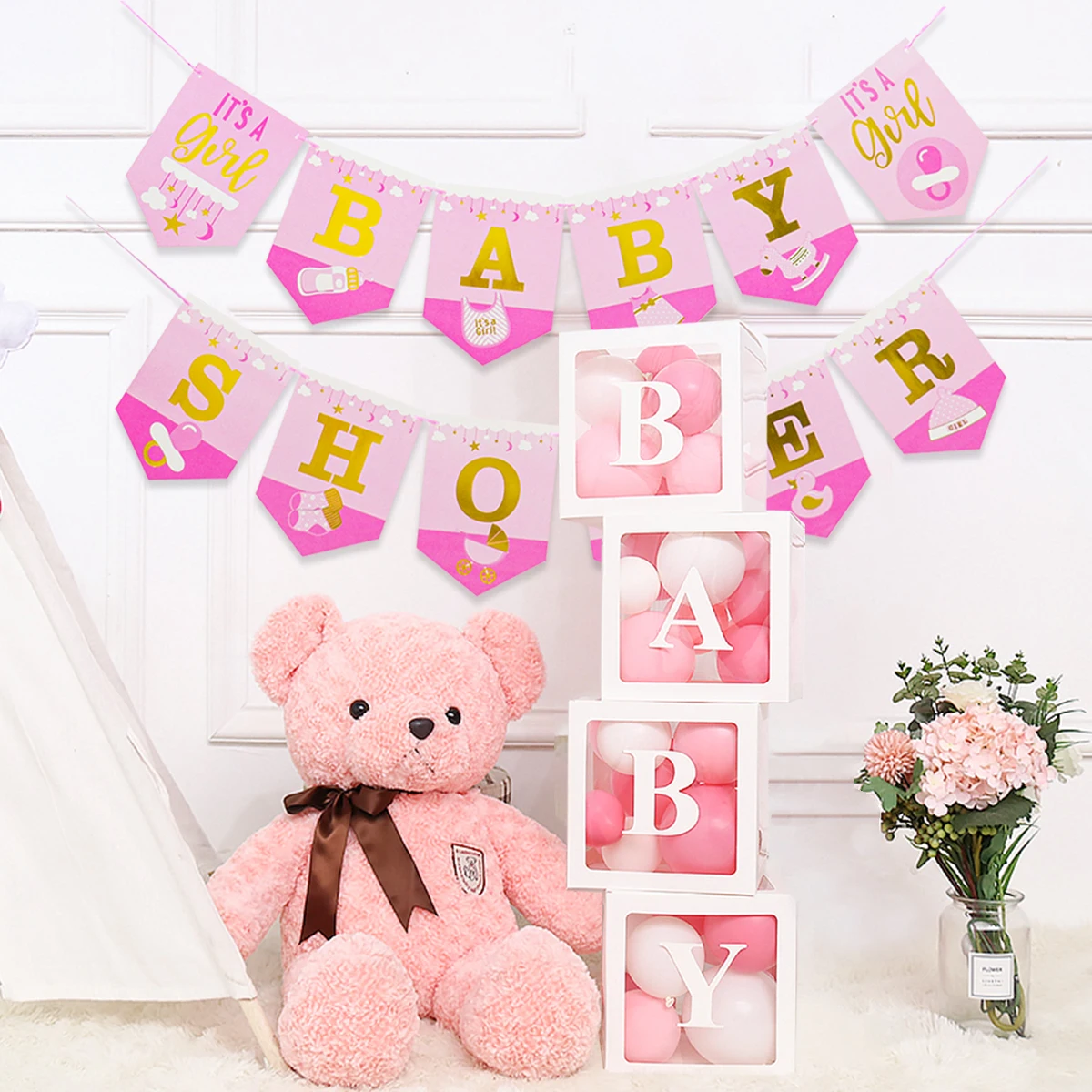 Baby Shower декор для маленьких мальчиков 1st на день рождения девочек возрастом 1 во