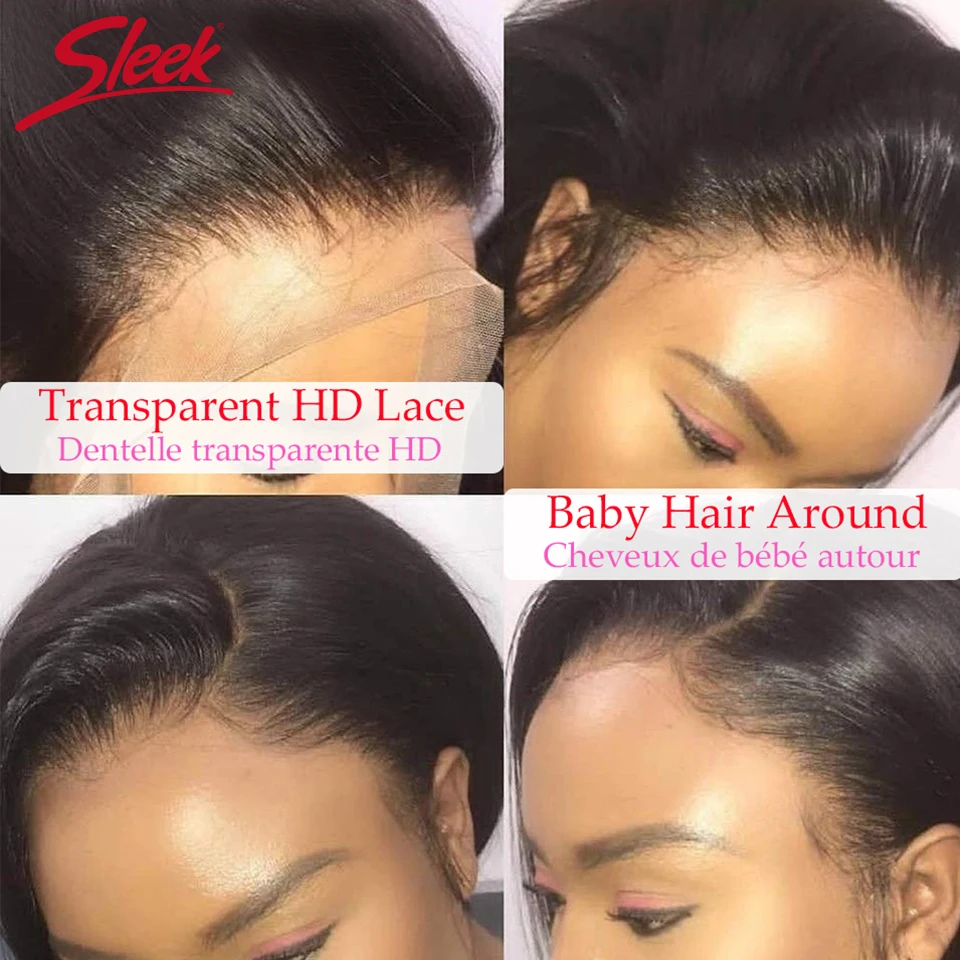 Sleek Bob Wig Short Lace Front Human Hair Wigs Brazilian Straight Bob Wigs For Women Human Hair Deep Wave Frontal Wig