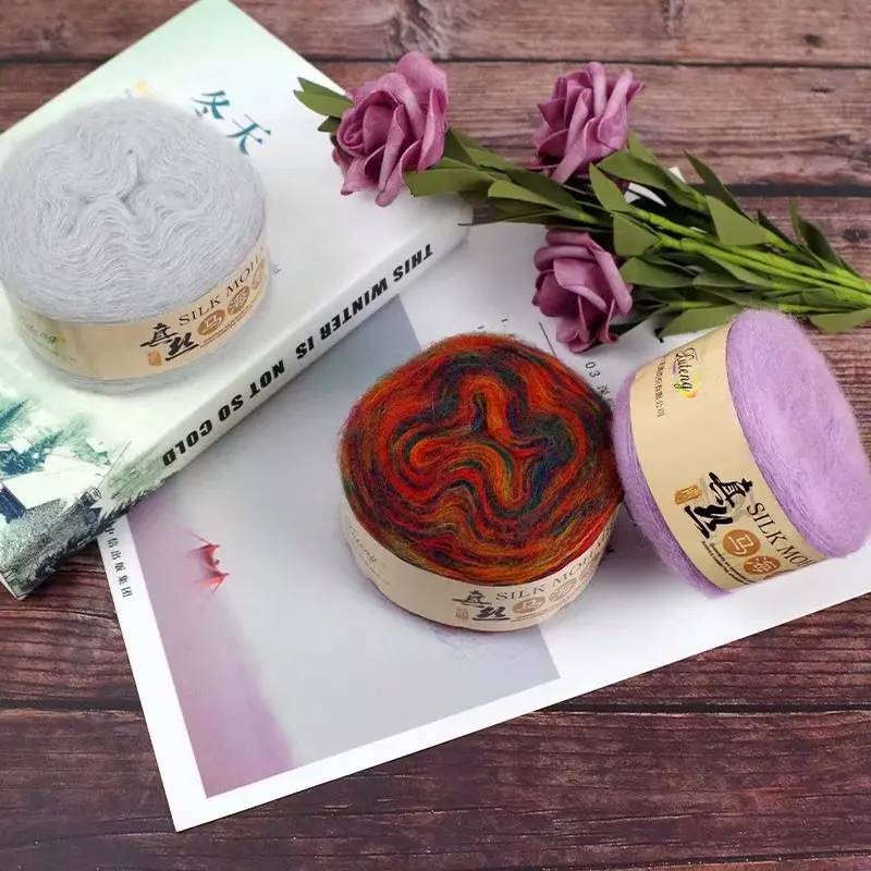 Пряжа для вязания Шелковый мохер 50 г 3 шт. | Дом и сад