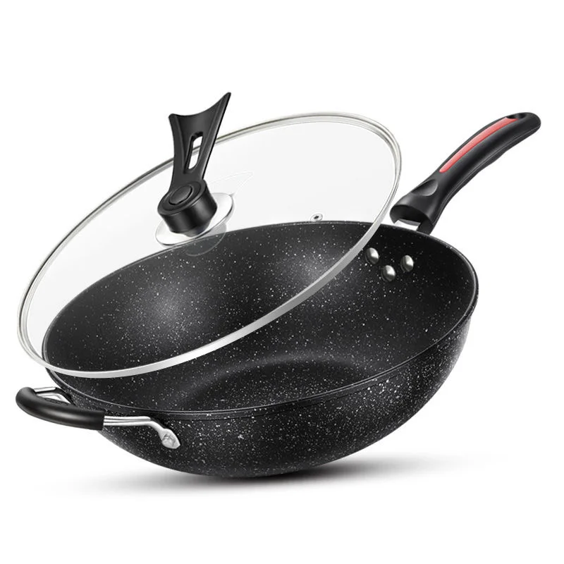 

Wok Nonstick Household Smoke-free Cooking Pot Maifan Stone Iron Pan Pan Gas Cooker Universal Non Stick Pan Kitchen Pots and Pans