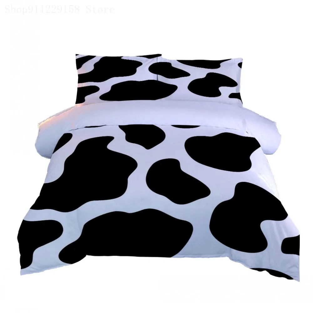 

Fashion Black And White Leopard print Bedding Sets Soft Duvet cover Pattern Pillow Shams Bedding Cover Double Single Bed Set