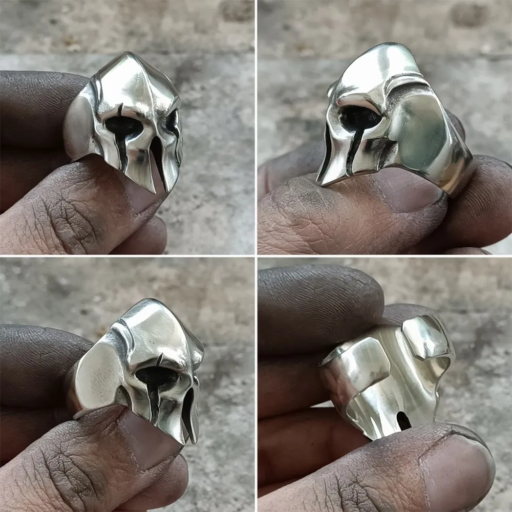 LINSION Cupronickel хорьки апокали кольцо Мужские байкерские камни в стиле панк CP08