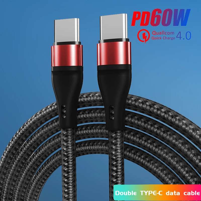 

Кабель зарядный PD USB Type-C на USB Type-C, 60 Вт, 5 А