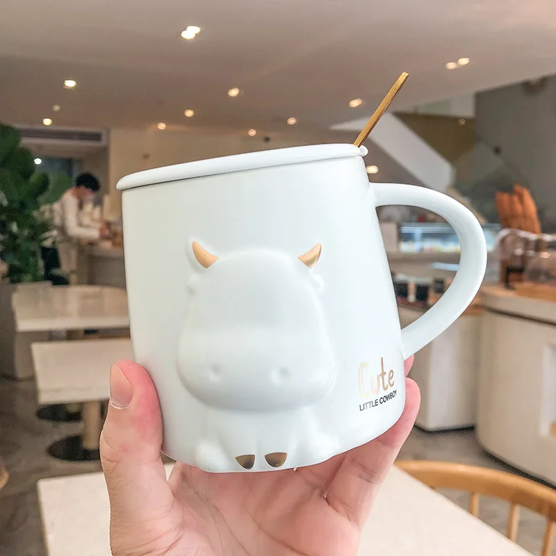 Светильник Кая Роскошная керамическая кружка с рельефным скотом розовые кружки