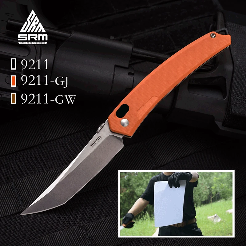 

SRM TOP 9211 Pocket Folding Knife 8Cr13Mov Blade Survival Jackknife EDC Outdoor Camping Hunting Tourist Tactical Knives HOT Csgo