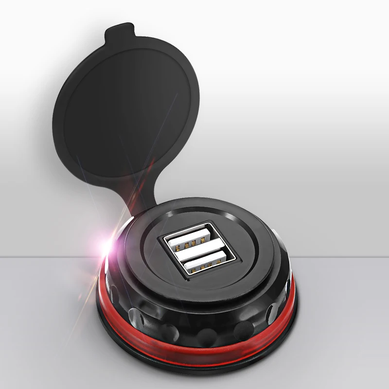 

Автомобильный Зарядное устройство с двумя портами USB 3.1A 12/24V Мощность адаптер Водонепроницаемый Зарядное устройство разъем для USB для Авто М...