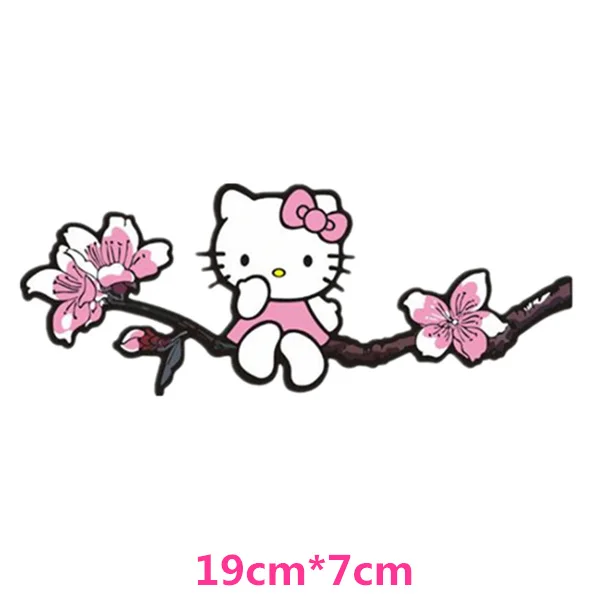 

19cm*7cm Flower Branch KT Pink Cartoon Lovely Car Stickers Creative Decoration Decals Auto Tuning Styling