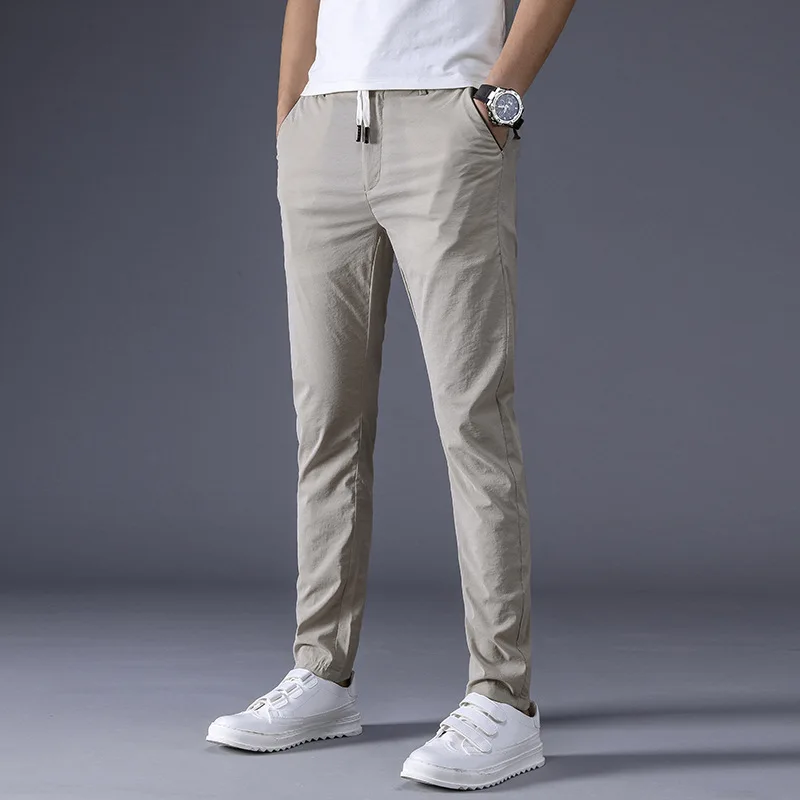 

MRMT 2022 брендовые летние мужские брюки, супер тонкие дышащие Стрейчевые трендовые штаны для мужчин, повседневные брюки для маленьких ног