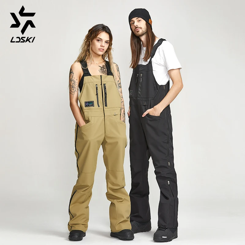LDSKI зимние штаны унисекс комбинезон для сноуборда стильный лыжный нагрудник
