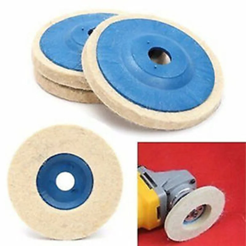 

1pc 4 Inch 100mm Wool Polishing Wheel Buffing Pad Angle Grinder Wheel Felt Polishing Disc For Metal Marble Glass Ceramics