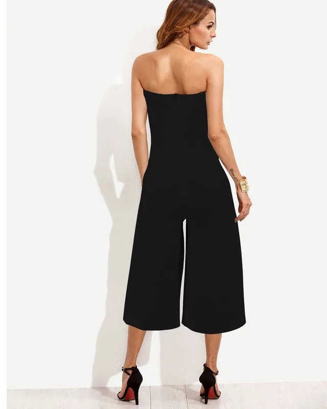 

Bell-bottom Pants Sexy Onesie Hot Selling Europe and America WOMEN'S Tube Top Exposed Shoulder Exposed Back Pocket Micro