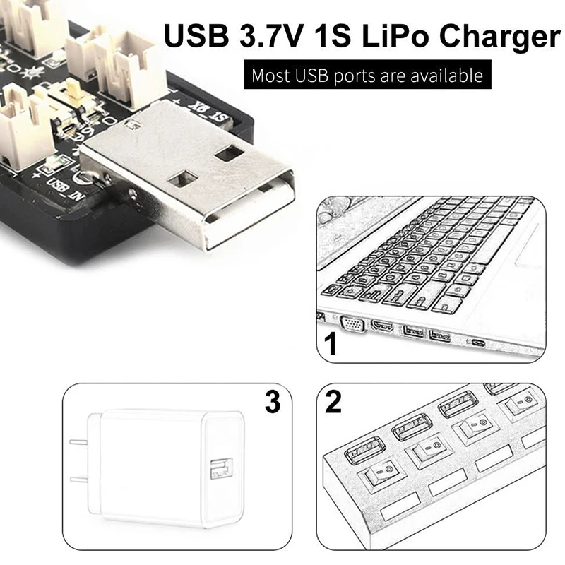 1S LiPo Батарея USB Зарядное устройство 3 7 V/4 20 V 6 канал микро-JST 1 25 JST-PH 2 0 MCX MCPX разъемы |