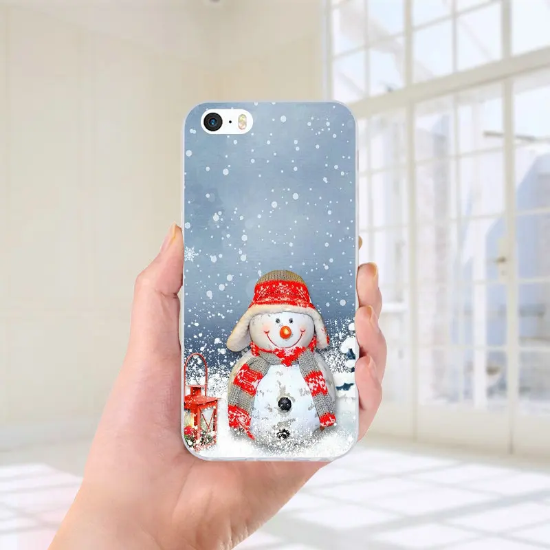 Горячий счастливый Рождество Снеговик стиль Мягкий ТПУ мобильный чехол для iPhone X