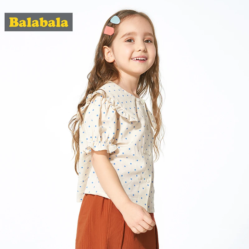 Рубашка Balabala с короткими рукавами для девочек модная детская рубашка лето 2020