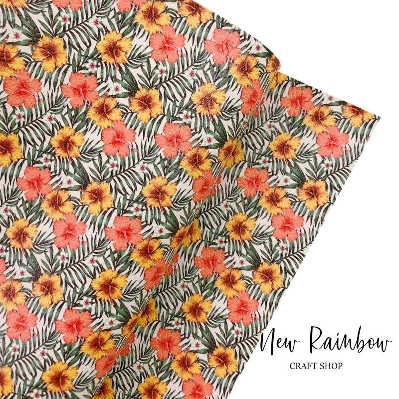 Новый Радужный 30x2 2 см/A4 Гибискус желтого и оранжевого цвета винтажный Стиль