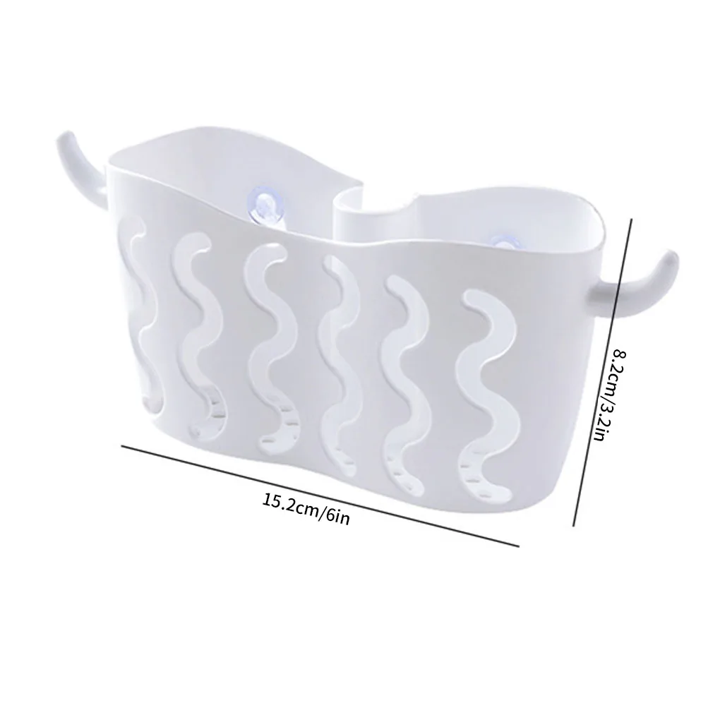 

Kithchen Sink Basket Bathroom Drain Shelf No Punch Suction Strainer Organizer Storage Holder