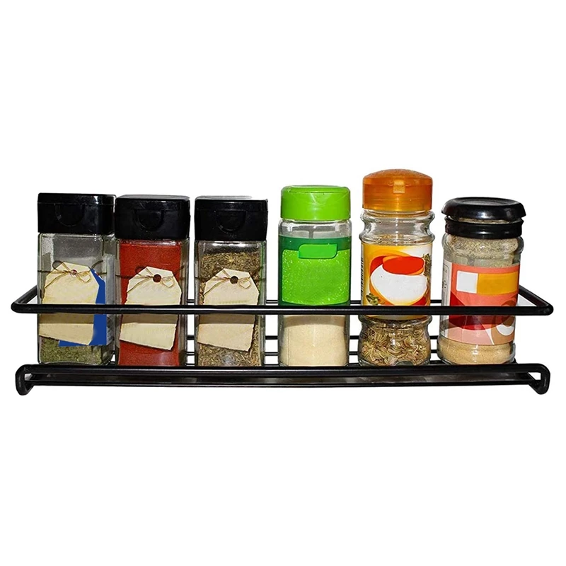 

Set of 5 Wall-Mount Spice Rack Organizers,Metal Hanging Racks for Cabinet Door or Pantry Door Kitchen Cupboard
