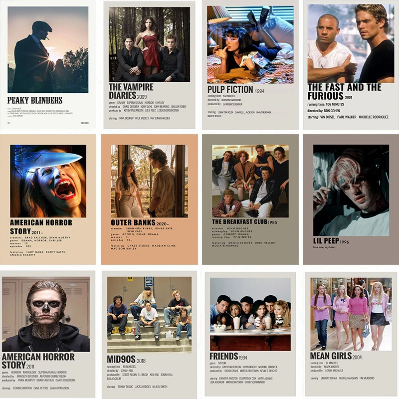 

Постер классического фильма, постеры для ТВ-шоу, чтения, Современная Художественная живопись, картина для комнаты, бара, кафе, Настенный дек...