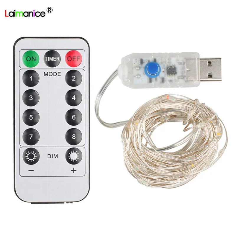 Светодиодный светильник 5 м 10 в пост. Тока 8 режимов USB пульт дистанционного