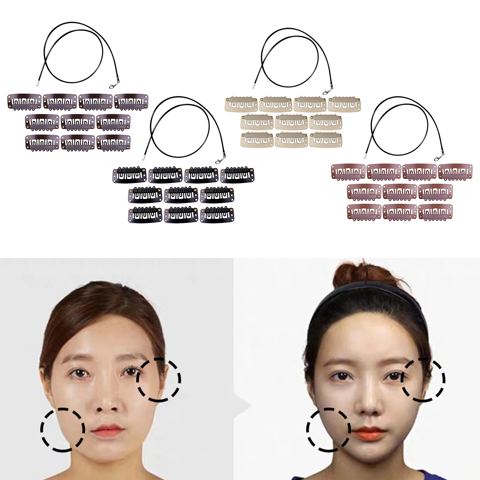 

10 Pieces Face Neck Lifting Patch w/ Clip V-line Kit for Woman Comfortable
