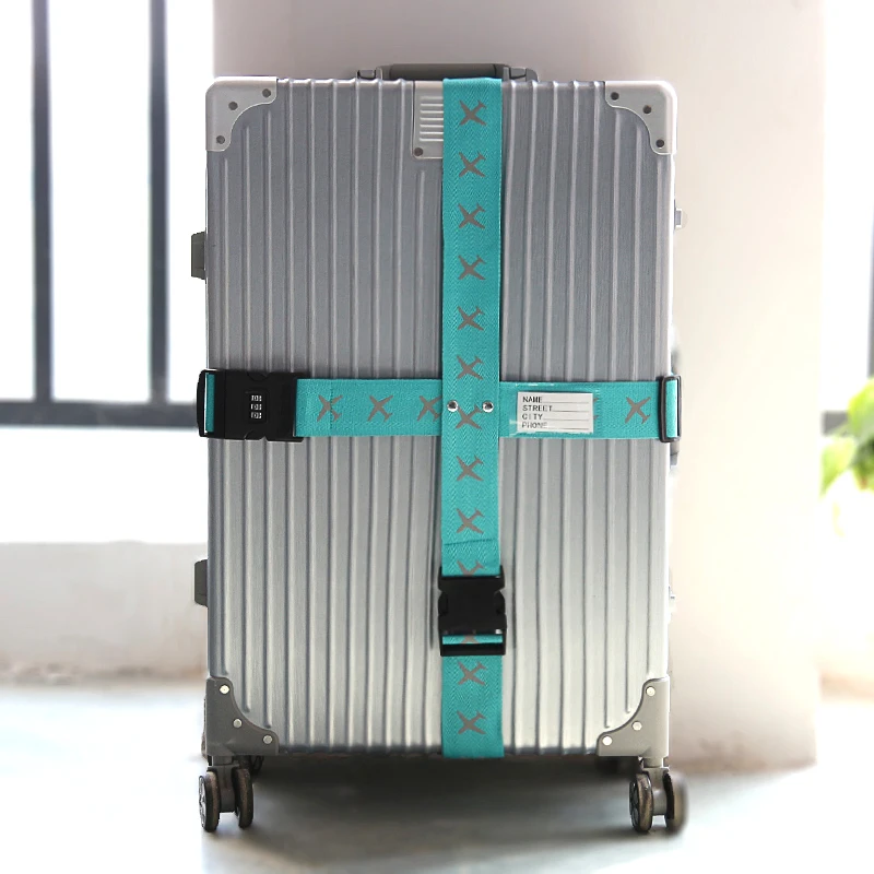 Suitcase Protective Nylon Made Straps 3 Passwords Corss Luggage Safety Belts With Adjustable Buckle Traveling Accessories | Багаж и сумки
