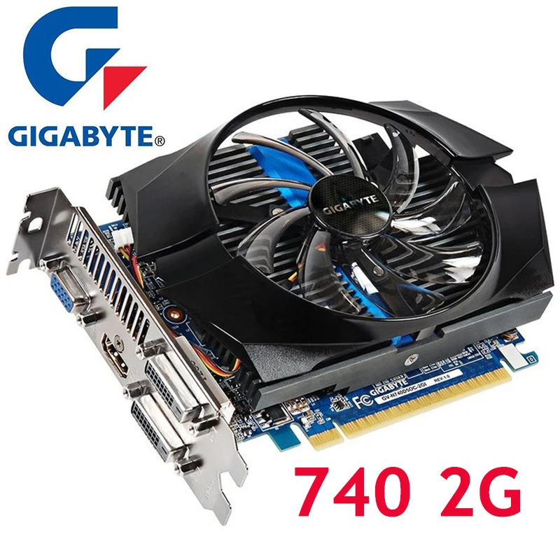 GIGABYTE GT 740 2GB Video Cards 128Bit GDDR5 Graphics Cards for nVIDIA Geforce GT740-2GB VGA Cards stronger than GTX650 Used