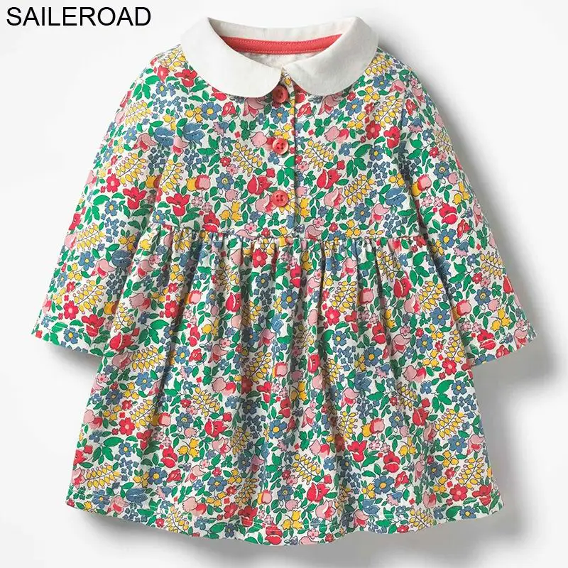 SAILEROAD/пляжное платье с цветочной вышивкой для девочек 4 лет детское карманами