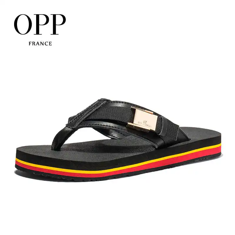 OPP Summer Casual Sandals Men Soft Mesh Couple Beach Slippers Men Foam HooK&Loop Flip-flops Slipper Men Slides   sandalias