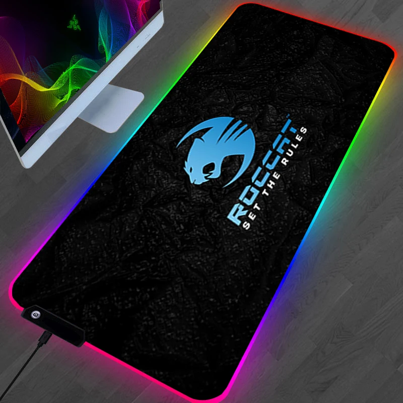 rgb roccat mouse ped wireless computer laptop gamer shine mat gaming pad anime mats backlit keyboard mousepad extended big xl pc free global shipping