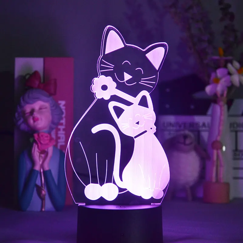 

3D Lights For Bedroom Bluetooth Base Anime Cat Lamp Be Night Dorm Room Chandelier Pendant Leds Young Children's Nightlight