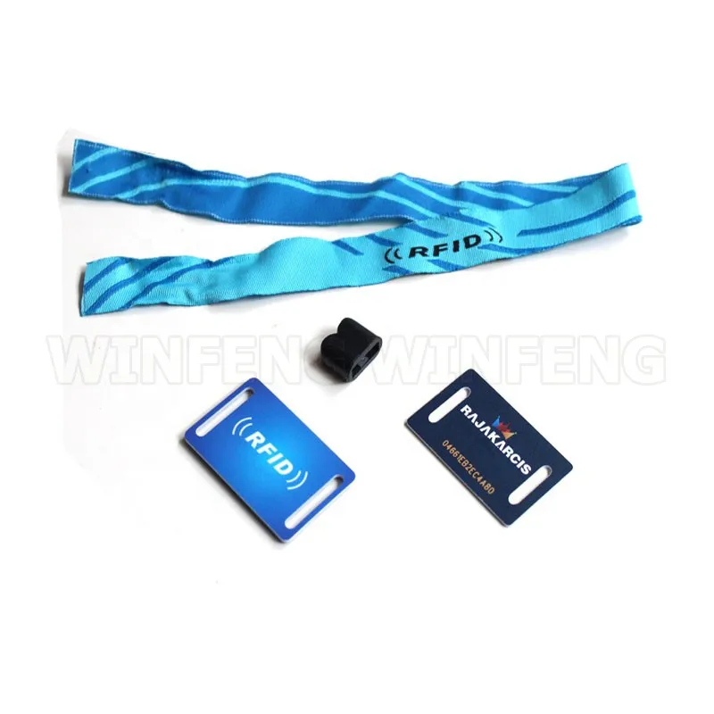 1000 шт./лот обычай печать 13 56 МГц Плетеный тканевый рчид браслет один раз