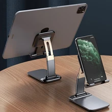 Foldable Desk Phone Holder Stand For iPhone 12 iPad Xiaomi Adjustable Gravity Metal Table Desktop Cell Smartphone Stand