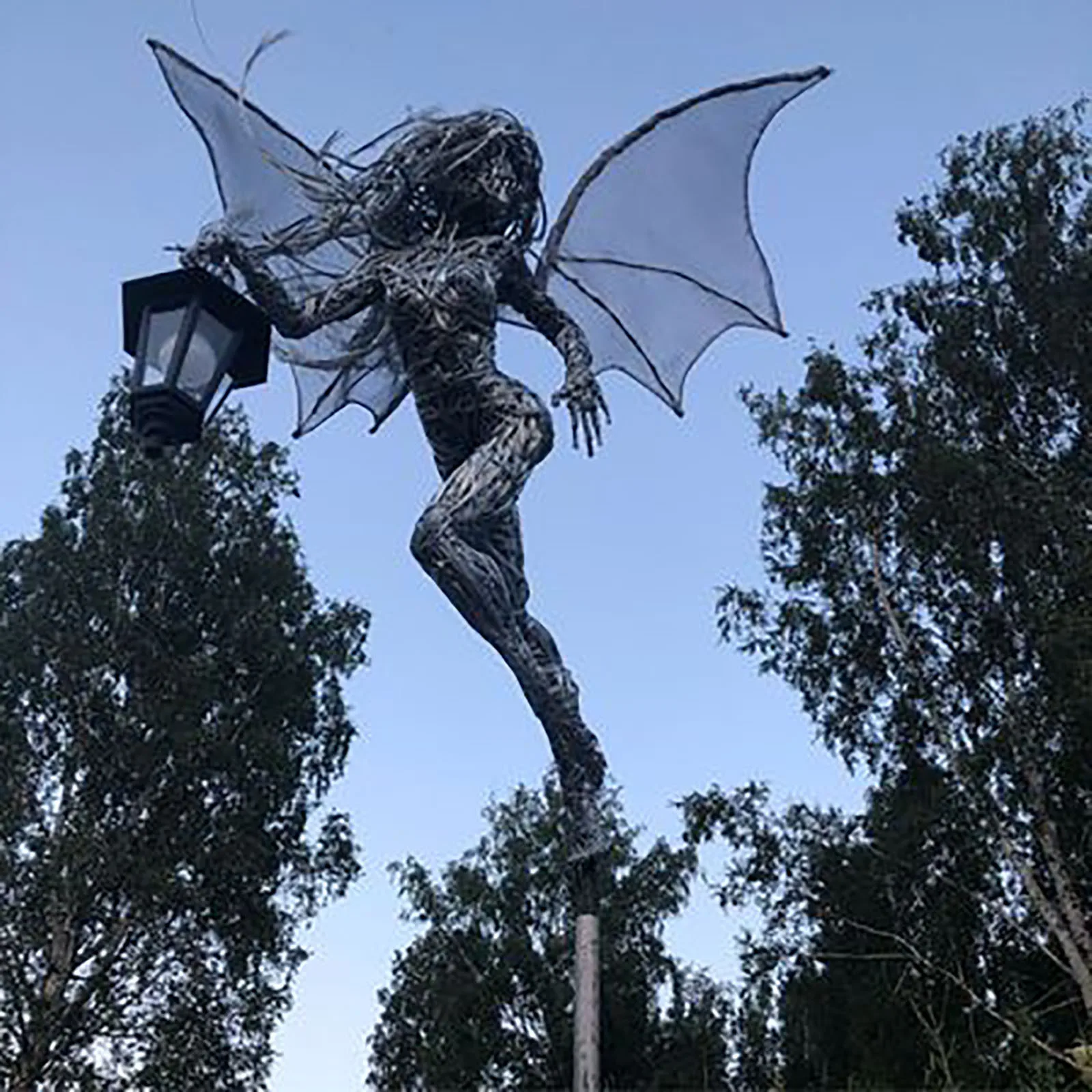 

Garden Angel Sculpture Elf-with A Flashlight Lantern Angel Girl Garden Light Garden-elf Resin Yard Ornament Landscape Craftsja