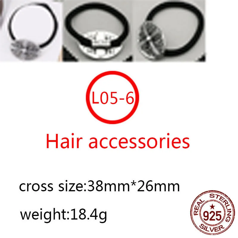 

L05-6 S925 sterling silver hair accessories headband retro personality simple punk hip-hop style jewelry cross flower shape hot