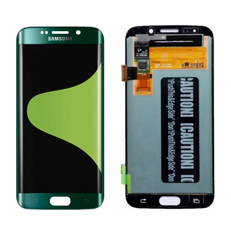 Супер AMOLED 5,1 ''lcd с рамкой для SAMSUNG Galaxy s6 edge дисплей G925 G925I G925F сенсорный экран дигитайзер - Цвет: Green l No frame