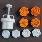 Пластиковая форма для лунного пирога, 507583100 г, резак для печенья с цветком, Ручной пресс, сделай сам, форма для выпечки из зеленых бобов