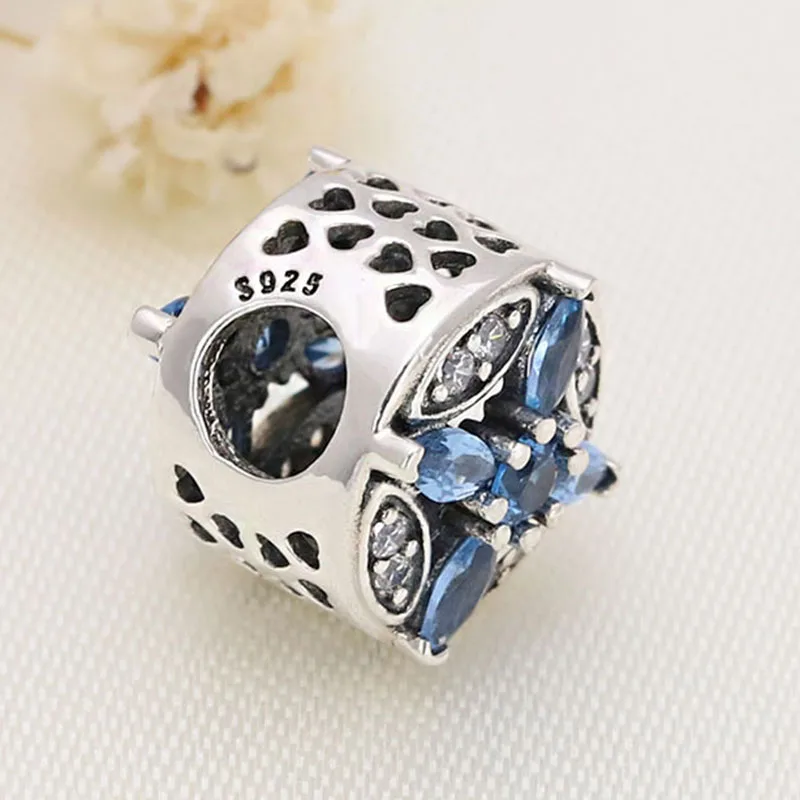 

Original 925 Sterling Silver Bead New Style With Crystal Snowflake Beads Fit Pandora Women Bracelet & Necklace Diy Jewelry
