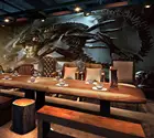 Фон CJSIR Alien Vs. Predator для игр, настенная живопись, на заказ, крупногабаритное дерево, Зеленая Шелковая ткань, обои, Декор