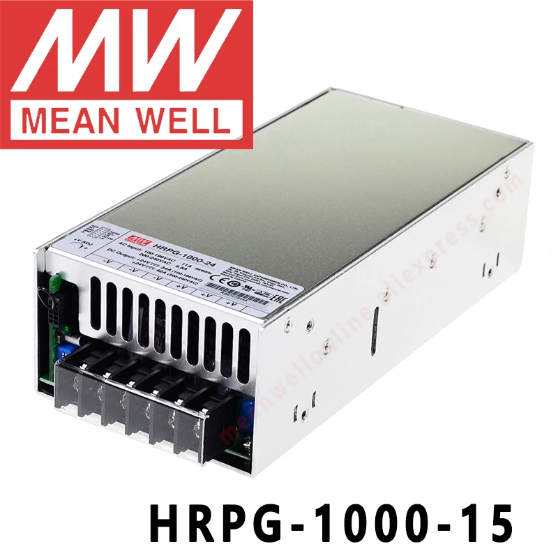Оригинал, MEAN WELL HRPG-1000-15, 15 в 64 А, meanwell HRPG-1000, 15 в, 960 Вт, с одним выходом, с функцией PFC, источник питания