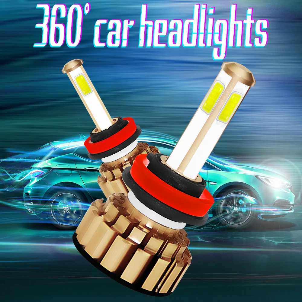 CARCTR 4 сторонняя светодиодная Автомобильная фара H4 лампы H7 светодиодные H11 H9 H8 9005
