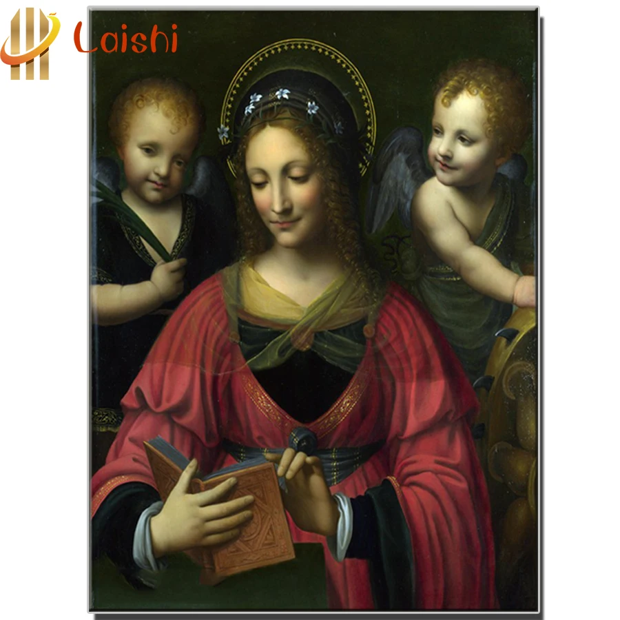 

Full square round diamond painting Woman and little angel diamond embroidery decor 5D rhinestone mosaic diamond inlaid pattern