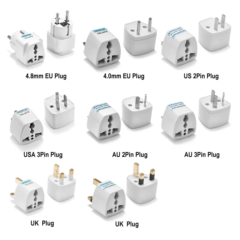 1 шт. Универсальный адаптер для США ЕС Австралии Великобритании в конвертер Белый