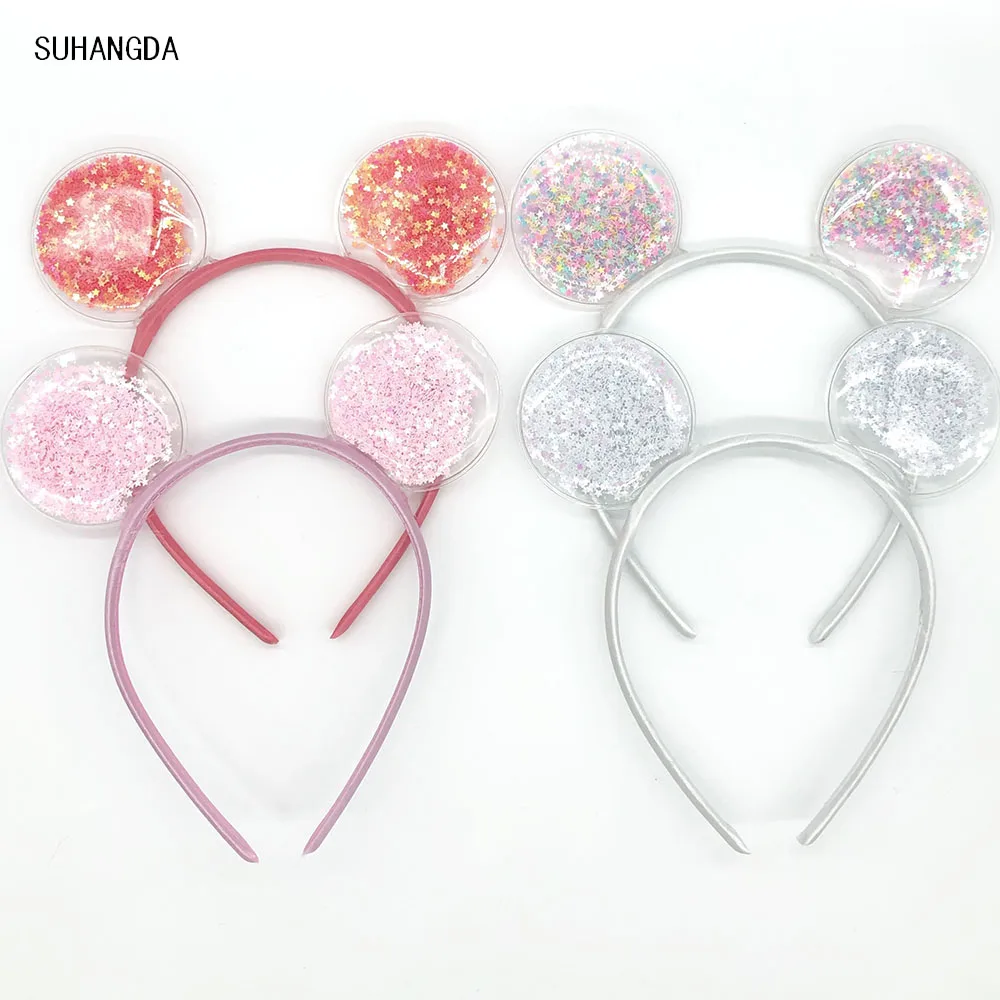 New Girls Cute Colorful Sequin Cat Ears Headbands Children Sweet Cat Ears Hair Band Kids Hair Accessories Scrunchie Christmas