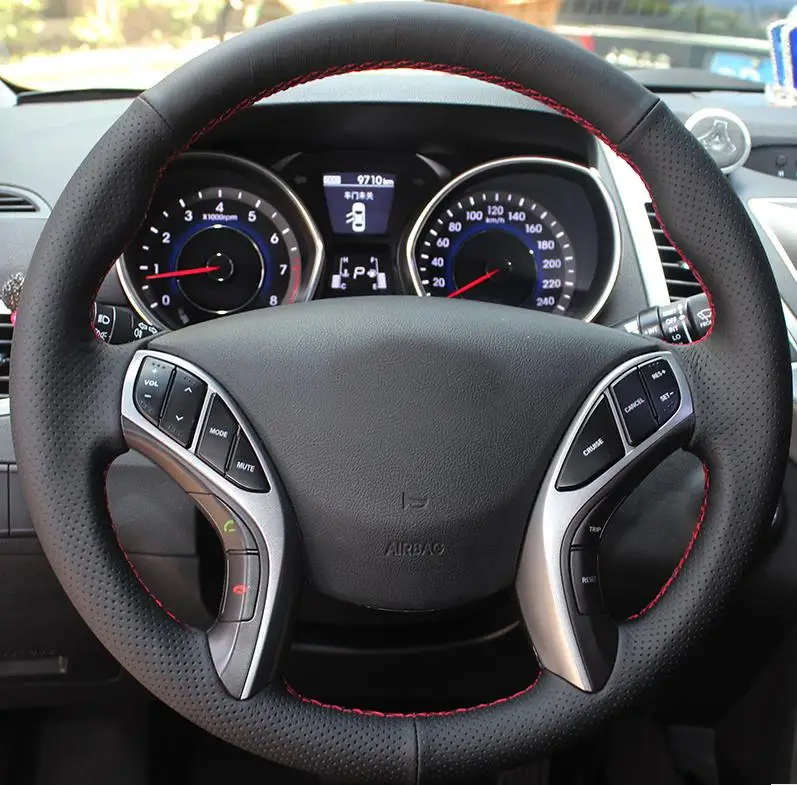 Швейные натуральная кожа чехол рулевого колеса автомобиля автомобильные