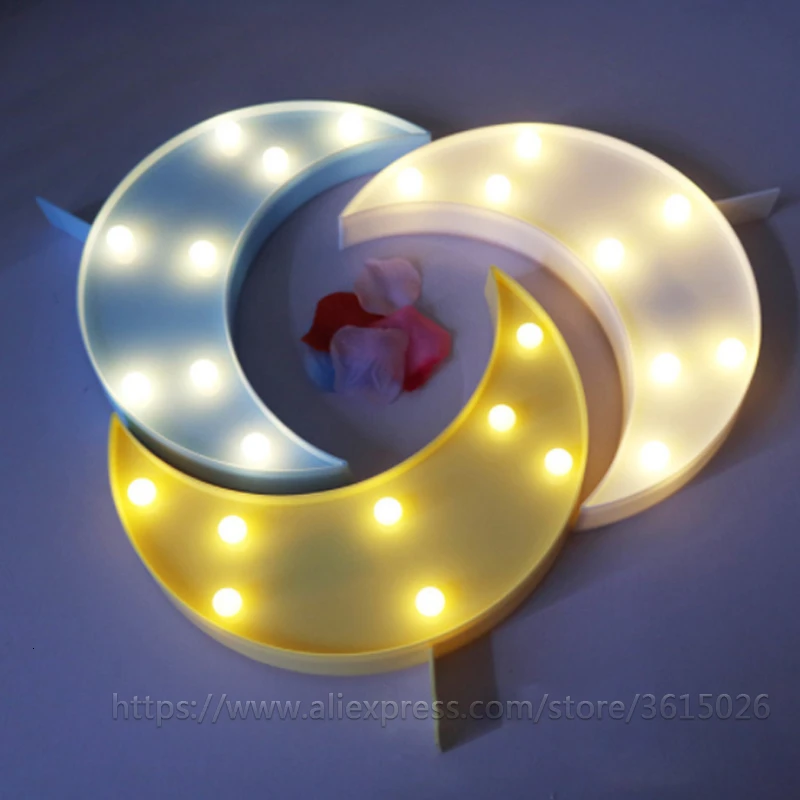 Прикроватная лампа в виде сердца луна звезда облако светодиодный ночсветильник