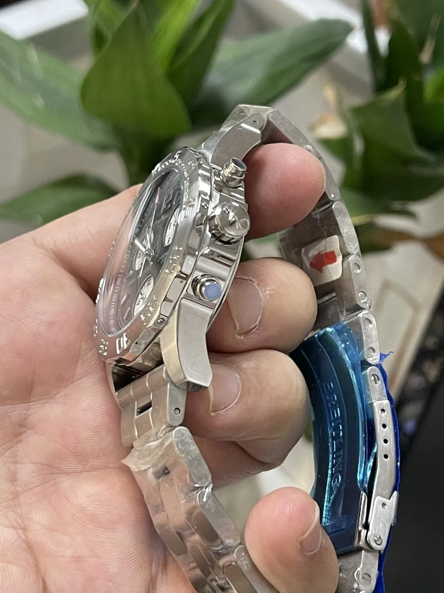 

2021 Luxury New Men Quartz Chronograph Stopwatch Watch Stainless Steel Bracelet Sapphire Black BLue White Date Watches 44mm